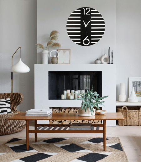 Wooden Silent Non-Ticking Wall Clock for Home Stylish Latest Designer Wall Clock for Home Living Room Bedroom Office Hall